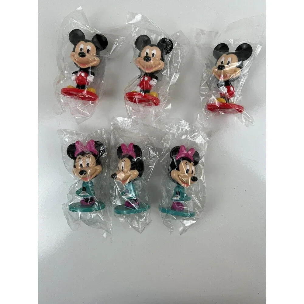 Sealed Set Of 6 Mickey Mouse & Minnie Mouse Cake Toppers Party Cupcake Toppers